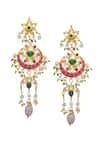 Buy_MAISARA JEWELRY_Multi Color Pearl Ishya Kundan Florin Embellished Earrings _at_Aza_Fashions