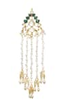 Shop_MAISARA JEWELRY_Green Pearl Anjushree Jhalar Embellished Earrings _at_Aza_Fashions