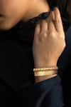 Shop_SUHANI PITTIE_Gold Plated Coin Roman Layered Embellished Cuffs _at_Aza_Fashions