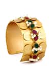 Buy_Suhani Pittie_Multi Color Crystals, Pearls And Embellished Cuff _at_Aza_Fashions