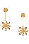 Buy_Suhani Pittie_Pink Crystals, Stones And Coin Embellished Drop Earrings _at_Aza_Fashions
