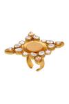 Buy_Suhani Pittie_White Crystals And Coin Embellished Ring _at_Aza_Fashions