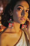 KrutiArts_Pink Sequin Rooh Afza Embroidered Layered Potli Jhumkas _Online_at_Aza_Fashions