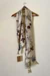 Buy_Jasmine Bains_Ivory Roses Family Of Print Scarf _at_Aza_Fashions