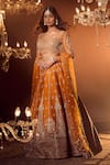 Azeera_Orange Embroidered Floral Sweetheart Apoorva Zardozi Bridal Lehenga Set 