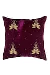 Buy_ALCOVE_Maroon Silk Hand Embroidery Cushion Cover _at_Aza_Fashions