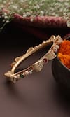 Shop_SWABHIMANN_Multi Color Stone Embellished Carved Bangle _at_Aza_Fashions