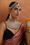 Buy_SWABHIMANN_Blue Kundan And Stone Embellished Necklace Set _at_Aza_Fashions