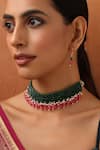 Buy_SWABHIMANN_Green Bead Choker Set _Online_at_Aza_Fashions