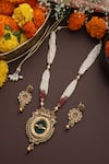 Shop_SWABHIMANN_Multi Color Stone Embellished Pendant Necklace Set _at_Aza_Fashions