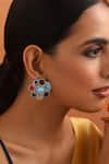 Buy_SWABHIMANN_Multi Color Zirconia Bloom Stud Earrings _Online_at_Aza_Fashions