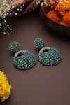 Shop_SWABHIMANN_Green Zirconia Ambrosia Stone Embellished Danglers _at_Aza_Fashions