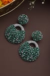 Buy_SWABHIMANN_Green Zirconia Ambrosia Stone Embellished Danglers _Online_at_Aza_Fashions