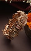 Shop_SWABHIMANN_Multi Color Stone Blossom Carved Kada _at_Aza_Fashions