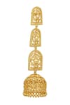 Shop_Zariin_Gold Plated Bareilly Floral Filigree Jhumka _Online_at_Aza_Fashions