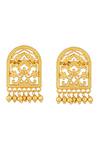 Shop_Zariin_Gold Plated Timeless Treasures Filigree Earrings _Online_at_Aza_Fashions