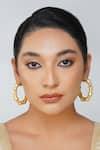 Buy_Zariin_Gold Plated Glory Of The East Hoop Earrings _Online_at_Aza_Fashions