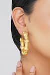 Shop_Zariin_Gold Plated Glory Of The East Hoop Earrings _Online_at_Aza_Fashions