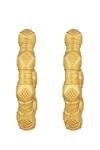 Zariin_Gold Plated Glory Of The East Hoop Earrings _at_Aza_Fashions