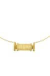 Zariin_Gold Plated Scrolls Of Time Pendant Necklace _Online_at_Aza_Fashions