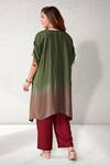 Shop Aditi Somani Green Crepe Sequins V-neck Embroidered Yoke Ombre Kaftan With Pant at Aza Fashions Shop_Aditi Somani_Green Crepe Sequins V-neck Embroidered Yoke Ombre Kaftan With Pant _at_Aza_Fashions