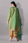 Shop_Aditi Somani_Green Tissue, Silk Beads, Sequins, Tassels, Embroidery Round Floral Kurta Set _at_Aza_Fashions