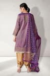 Shop_Aditi Somani_Purple Tissue, Silk Beads, Sequins, Tassels, Floral Kurta Harem Pant Set _at_Aza_Fashions