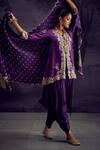 Buy Aditi Somani Purple Silk Embroidery V-neck Floral Short Tunic Set Online at Aza Fashions Buy_Aditi Somani_Purple Silk Embroidery V-neck Floral Short Tunic Set _Online_at_Aza_Fashions