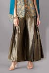 Buy_Aditi Somani_Blue Satin Linen Woven Aari Jacket Open Floral Bloom Embroidered And Pant Set _Online_at_Aza_Fashions