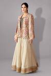 Buy_Aditi Somani_Off White Silk Woven Abstract Floral Jacket Open Embroidered Blazer Sharara Set _Online_at_Aza_Fashions