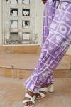 Buy_Khajoor Studio_Purple 100% Cotton Hand Block Print Hakuna Matata Collared Shirt With Pant 