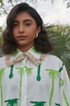 Shop_Khajoor Studio_White 100% Cotton Hand Block Print Palm Trees Collared Shirt With Pant _Online_at_Aza_Fashions