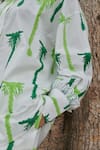 Khajoor Studio_White 100% Cotton Hand Block Print Palm Trees Collared Shirt With Pant _at_Aza_Fashions