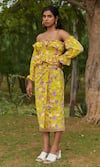 Buy_Khajoor Studio_Yellow 100% Cotton Print Lemon Fleur Le Hawaiian Wrap Skirt And Top Set _Online_at_Aza_Fashions