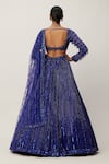 Shop_Vvani by Vani Vats_Blue Lehenga And Blouse Georgette Embroidery Sequin Square Neck Cutdana Set _at_Aza_Fashions