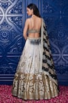 Basanti - Kapde Aur Koffee_Brown Organza Woven Sequins Sweetheart Neck Floral Banarasi Lehenga Set _Online_at_Aza_Fashions