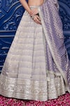 Basanti - Kapde Aur Koffee_Grey Tissue Embroidered Sequin Halter Moti Lehenga Set _Online_at_Aza_Fashions