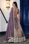 Shop_Basanti - Kapde Aur Koffee_Purple Tissue Embroidered Sequin Sweetheart Hem Lehenga Set _at_Aza_Fashions