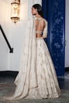 Shop_Basanti - Kapde Aur Koffee_Ivory Organza Embroidered Sequin V Neck Floral Lehenga Set _at_Aza_Fashions