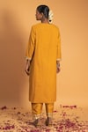 Shop_Sitaraa_Yellow Chanderi Embroidery Gota Applique Prakhar Yoke Kurta And Salwar Set _at_Aza_Fashions