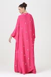 Sitaraa_Pink Natural Crepe Silk Embroidery Floral Motif Cape Open Roohani And Pant Set _Online_at_Aza_Fashions