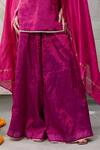Raas Life_Pink Handwoven Chanderi Embellished Kiran Lace Amala Flared Pant _Online_at_Aza_Fashions