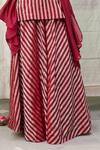 Raas Life_Maroon Handwoven Chanderi Striped Amala Flared Pant _Online_at_Aza_Fashions