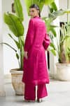 Shop_RAAS LIFE_Pink Chanderi Collared Shaha Hand Woven Tunic With Pant _at_Aza_Fashions