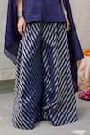 RAAS LIFE_Blue Hand Woven Chanderi Zari Stripe Amala Flared Pant _Online_at_Aza_Fashions