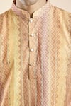 Buy_Aryavir Malhotra_Yellow Jacquard Chevron Pattern Straight Kurta 