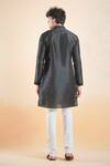 Shop_Arihant Rai Sinha_Black Silk Sequins, Embroidery Panel Kurta _at_Aza_Fashions