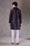 Shop_Arihant Rai Sinha_Black Silk Sequins Straight Panel Embroidered Kurta _at_Aza_Fashions