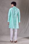 Shop_Arihant Rai Sinha_Blue Silk Sequins, Embroidery Panel Straight Kurta _at_Aza_Fashions