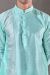 Buy_Arihant Rai Sinha_Blue Silk Sequins, Embroidery Panel Straight Kurta 